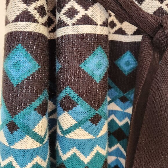 Eliza J Sweater Dress Geometric Diamond Knit Fit & Flare Cozy Business Casual L - Picture 7 of 11